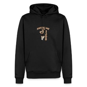 2008 Geburtstag Cool Teddy Bär Awesome since - Männer Premium Bio Hoodie - Schwarz - Vorne - Nico (187cm)