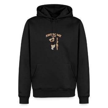 1951 Geburtstag Cool Teddy Bär Awesome since - Männer Premium Bio Hoodie - Schwarz - Vorne - Nico (187cm)
