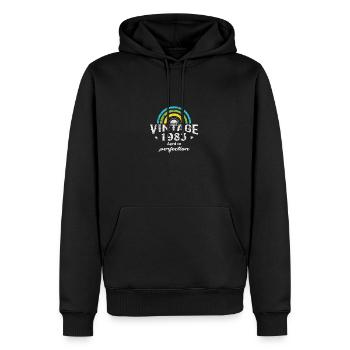 1983 Birthday Vintage Rainbow Sun - Men’s Premium Organic Hoodie - black - Front - Nico (187cm)