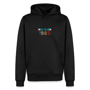 Millésime anniversaire 1985 - Sweat à capuche Premium bio Homme - noir - Devant - Nico (187cm)