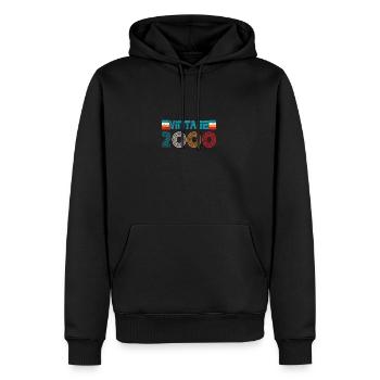 2000 Anniversaire Vintage - Sweat à capuche Premium bio Homme - noir - Devant - Nico (187cm)