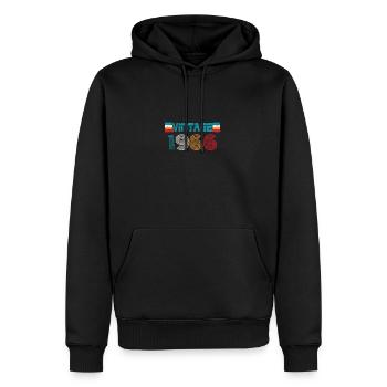 Millésime anniversaire 1966 - Sweat à capuche Premium bio Homme - noir - Devant - Nico (187cm)