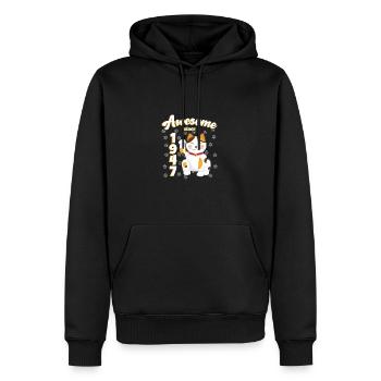 1947 Anniversaire Génial depuis Chat Maneki neko - Sweat à capuche Premium bio Homme - noir - Devant - Nico (187cm)