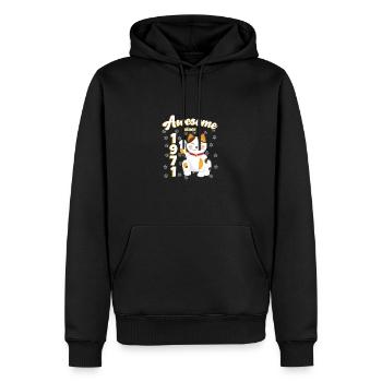 1971 Anniversaire Génial depuis Chat Maneki neko - Sweat à capuche Premium bio Homme - noir - Devant - Nico (187cm)