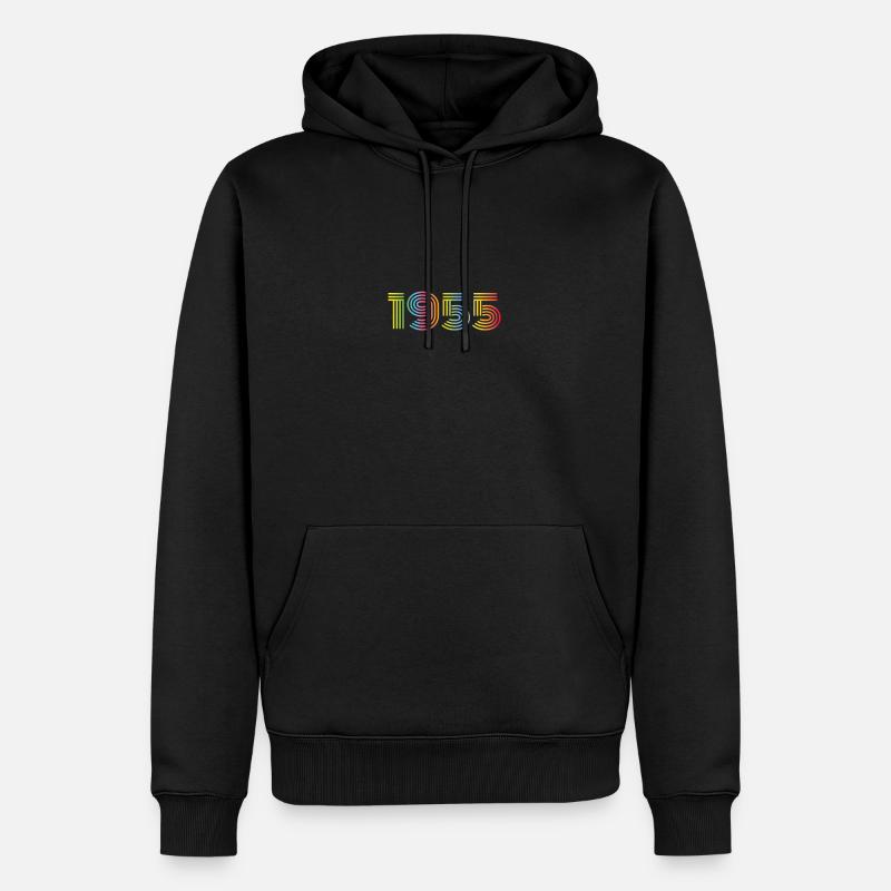 1955 Anniversaire Funky Année - Sweat à capuche Premium bio Homme - noir
