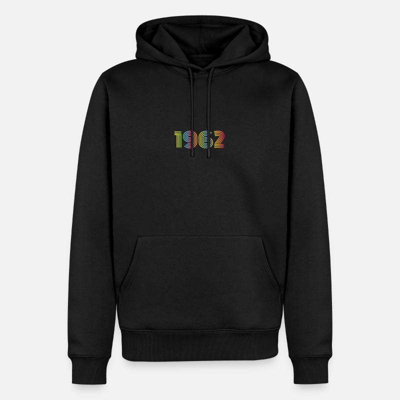 1962 Anniversaire Funky Année - Sweat à capuche Premium bio Homme - noir