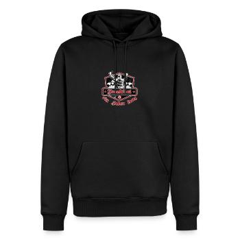 Frankfurt ein Leben Lang No II - Männer Premium Bio Hoodie - Schwarz - Vorne - Nico (187cm)