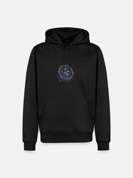 2 Capitaine Sailor Windrose - Sweat à capuche Premium bio Homme - noir