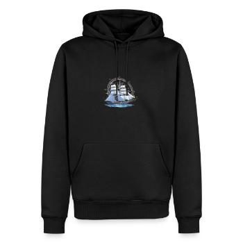 8 Capitaine Sailor Windrose - Sweat à capuche Premium bio Homme - noir - Devant - Nico (187cm)