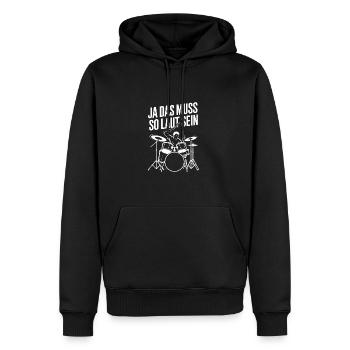 Lustiges Schlagzeuger Drummer Design - Männer Premium Bio Hoodie - Schwarz - Vorne - Nico (187cm)