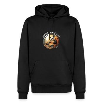 Happy Panda Time - Sweat à capuche Premium bio Homme - noir - Devant - Nico (187cm)