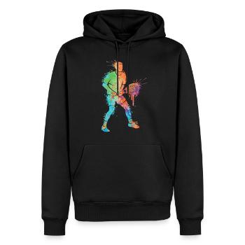 Joueur de tennis Garçons Filles Joueur de tennis Enfants - Sweat à capuche Premium bio Homme - noir - Devant - Nico (187cm)