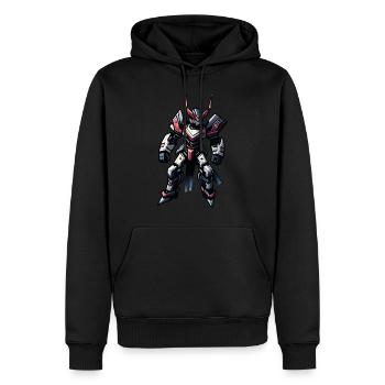 Science-fiction Anime Manga Robot Guerrier futuriste - Sweat à capuche Premium bio Homme - noir - Devant - Nico (187cm)