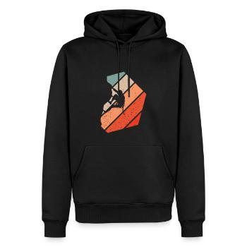 Klettern Retro Style Vintage - Männer Premium Bio Hoodie - Schwarz - Vorne - Nico (187cm)