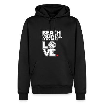 Ich Liebe Beachvolleyball Stilvolles - Männer Premium Bio Hoodie - Schwarz - Vorne - Nico (187cm)
