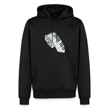 Piano Tie Piano Player Keyboard - Men’s Premium Organic Hoodie - black - Front - Nico (187cm)