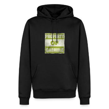 Gabriele - Männer Premium Bio Hoodie - Schwarz - Vorne - Nico (187cm)