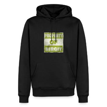 Besitz von Birgit - Männer Premium Bio Hoodie - Schwarz - Vorne - Nico (187cm)