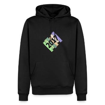 Jahr 2017 - Männer Premium Bio Hoodie - Schwarz - Vorne - Nico (187cm)