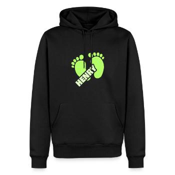 Fußabdruck Henry - Männer Premium Bio Hoodie - Schwarz - Vorne - Nico (187cm)