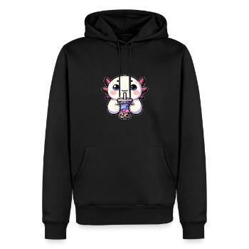 Axolotls trinken Bubble Tea Galaxie Boba Axolotl - Männer Premium Bio Hoodie - Schwarz - Vorne - Nico (187cm)