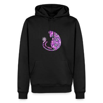 Chat avec flocon de neige E 6 - Sweat à capuche Premium bio Homme - noir - Devant - Nico (187cm)