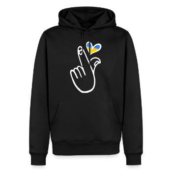 Ukraine - Sweat à capuche Premium bio Homme - noir - Devant - Nico (187cm)