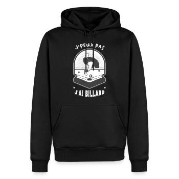 J'Peux Pas J'Ai Billard Cadeau Joueur De Billard - Sweat à capuche Premium bio Homme - noir - Devant - Nico (187cm)