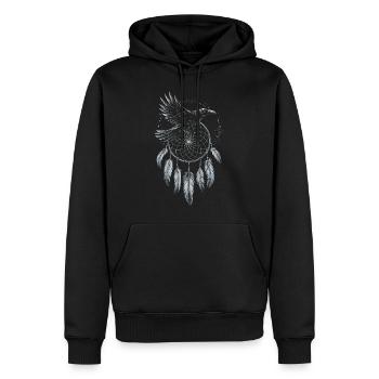 Rabe Cape Krähe Vogel Tier Traum Fänger Goth - Männer Premium Bio Hoodie - Schwarz - Vorne - Nico (187cm)