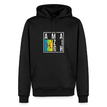 Amazigh - Männer Premium Bio Hoodie - Schwarz - Vorne - Nico (187cm)