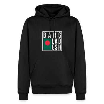 Bangladesh - Sweat à capuche Premium bio Homme - noir - Devant - Nico (187cm)