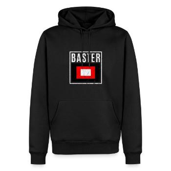 Baster - Männer Premium Bio Hoodie - Schwarz - Vorne - Nico (187cm)