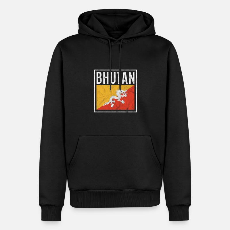 Bhoutan - Sweat à capuche Premium bio Homme - noir