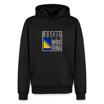 Bosnie-Herzégovine - Sweat à capuche Premium bio Homme - noir - Devant - Nico (187cm)