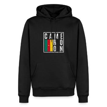 Kamerun - Männer Premium Bio Hoodie - Schwarz - Vorne - Nico (187cm)