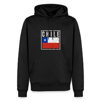 Chile - Männer Premium Bio Hoodie - Schwarz - Vorne - Nico (187cm)