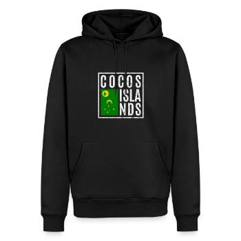 Îles Cocos - Sweat à capuche Premium bio Homme - noir - Devant - Nico (187cm)