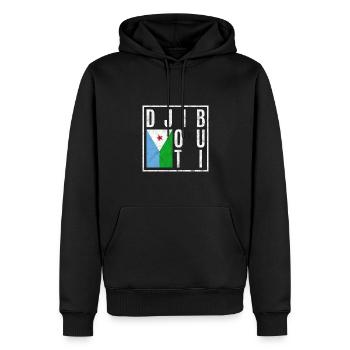 Dschibuti - Männer Premium Bio Hoodie - Schwarz - Vorne - Nico (187cm)