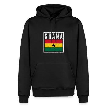 Ghana - Sweat à capuche Premium bio Homme - noir - Devant - Nico (187cm)