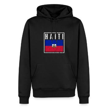 Haiti - Männer Premium Bio Hoodie - Schwarz - Vorne - Nico (187cm)