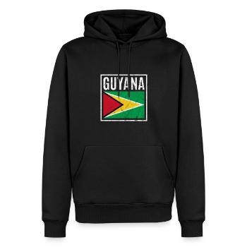 Guyana - Sweat à capuche Premium bio Homme - noir - Devant - Nico (187cm)