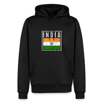 Indien - Männer Premium Bio Hoodie - Schwarz - Vorne - Nico (187cm)
