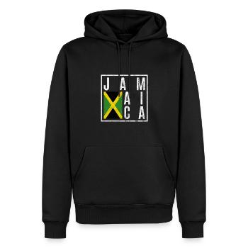 Jamaika - Männer Premium Bio Hoodie - Schwarz - Vorne - Nico (187cm)