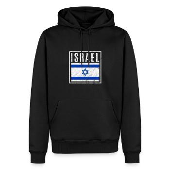 Israel - Männer Premium Bio Hoodie - Schwarz - Vorne - Nico (187cm)
