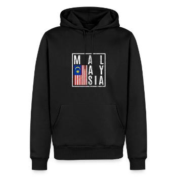 Malaisie - Sweat à capuche Premium bio Homme - noir - Devant - Nico (187cm)