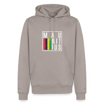 Mauritius - Men’s Premium Organic Hoodie - taupe - Front - Nico (187cm)