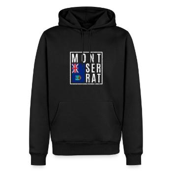 Montserrat - Männer Premium Bio Hoodie - Schwarz - Vorne - Nico (187cm)