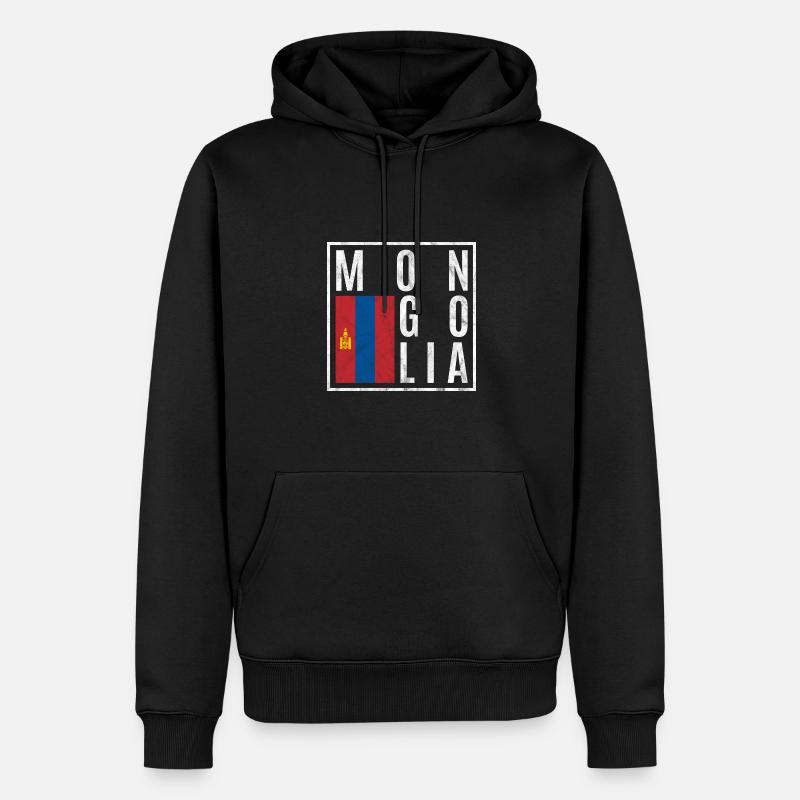 Mongolie - Sweat à capuche Premium bio Homme - noir