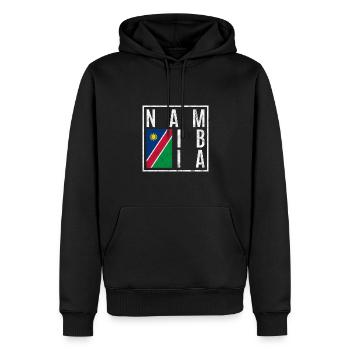 Namibia - Männer Premium Bio Hoodie - Schwarz - Vorne - Nico (187cm)