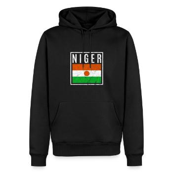 Niger - Männer Premium Bio Hoodie - Schwarz - Vorne - Nico (187cm)